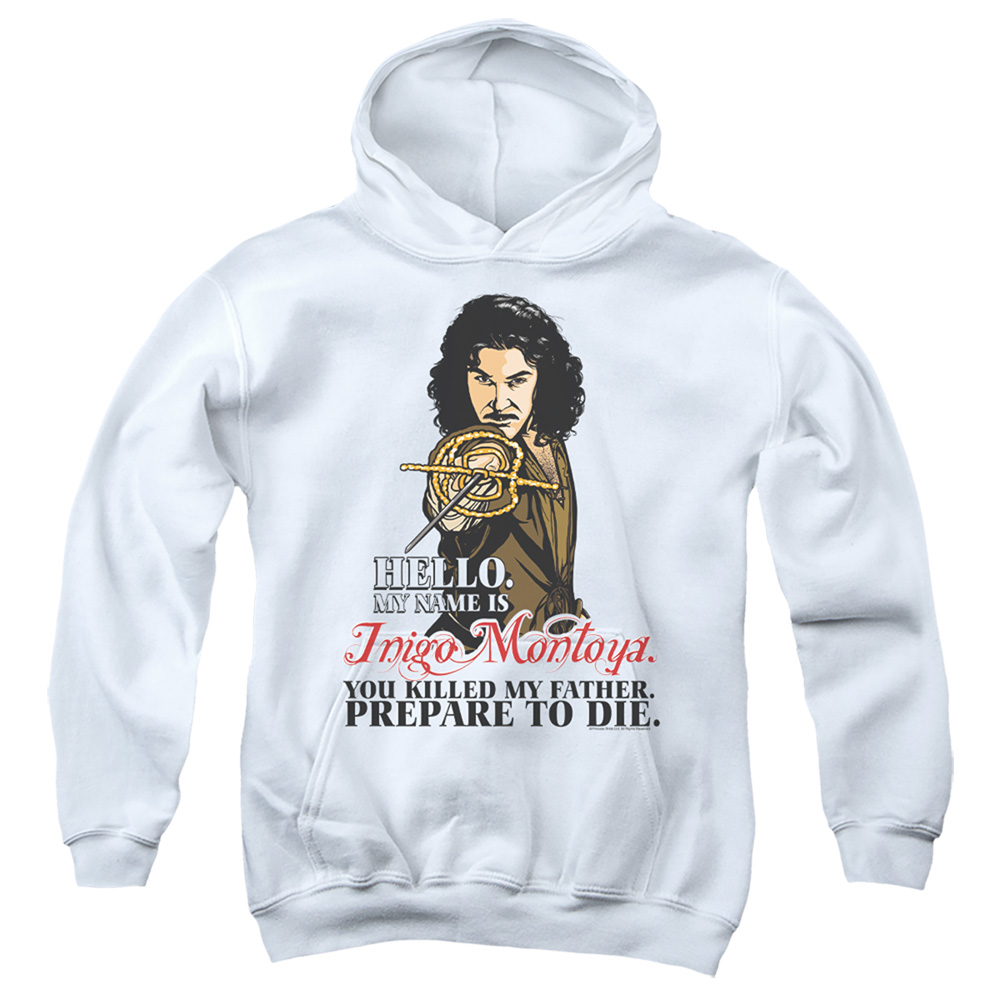 PB103B-YFTH-2 Princess Bride Hello Youth Hooded Sweatshirt, White - Medium