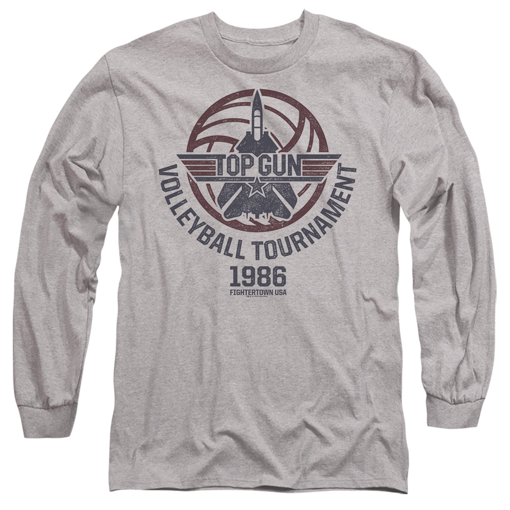 PAR842-AL-1 Paramount Top Gun Volleyball Grey Adult Long Sleeve T-Shirt, Athletic Heather - Small