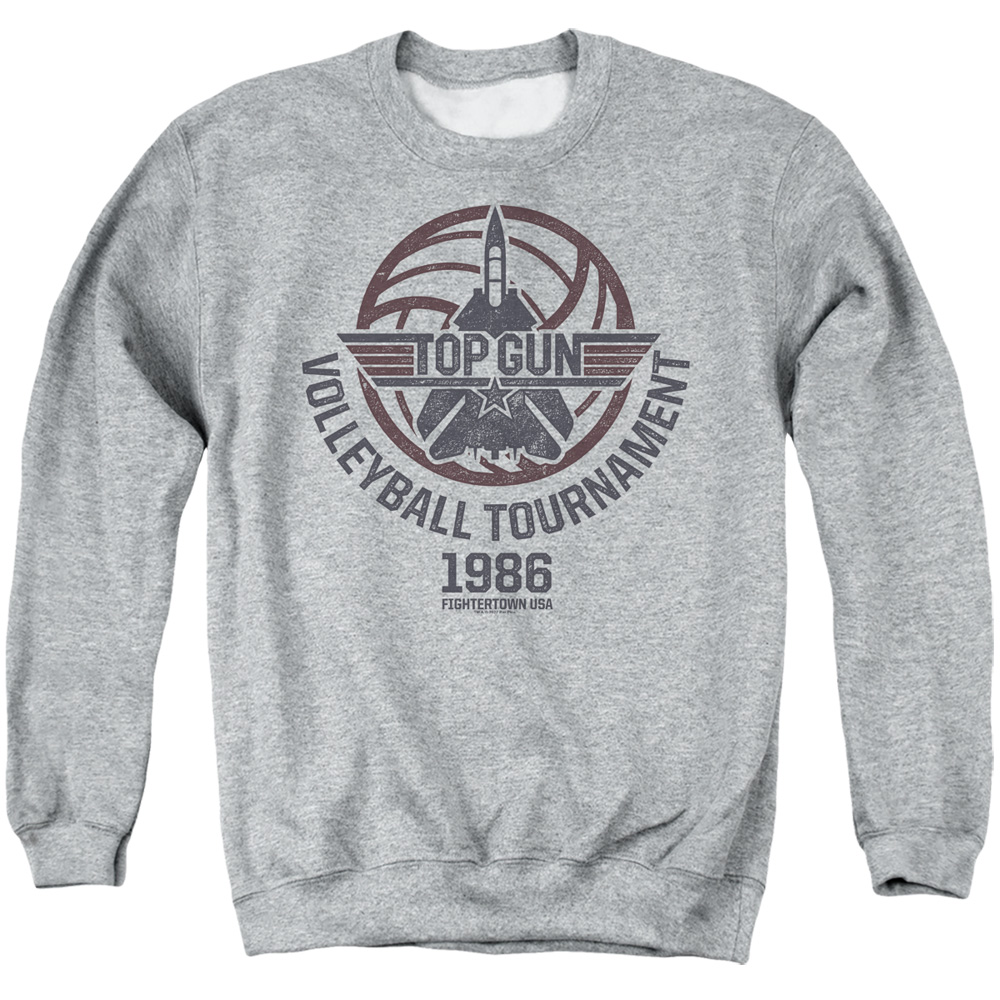 PAR842-AS-1 Paramount Top Gun Volleyball Grey Adult Crewneck Sweatshirt, Athletic Heather - Small