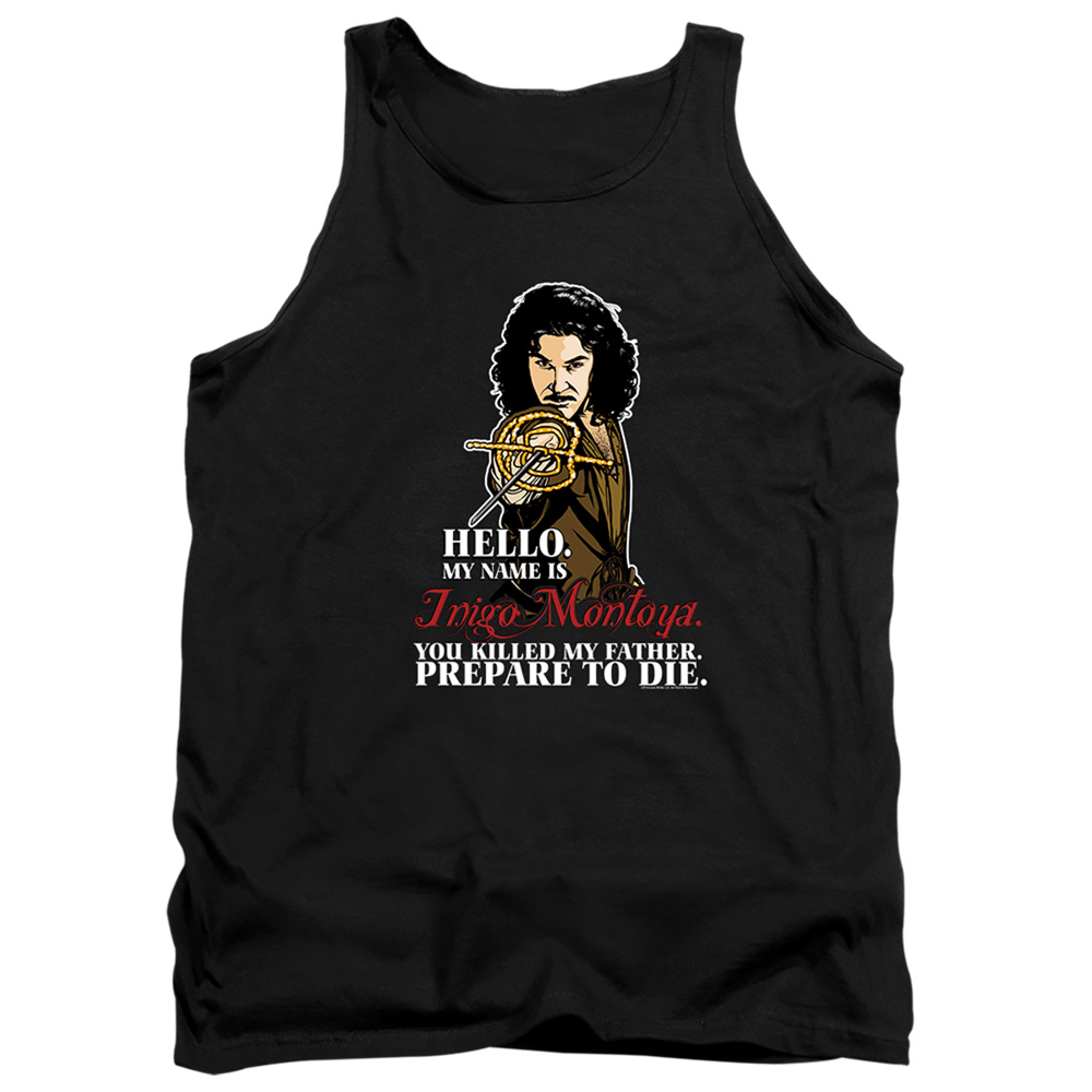 PB103F-TK-2 Princess Bride Hello Adult Tank Top, Black - Medium