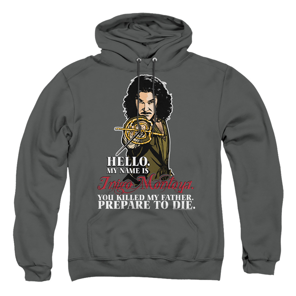 PB103K-AFTH-6 Princess Bride Hello Adult Pullover Hoodie, Charcoal - 3X