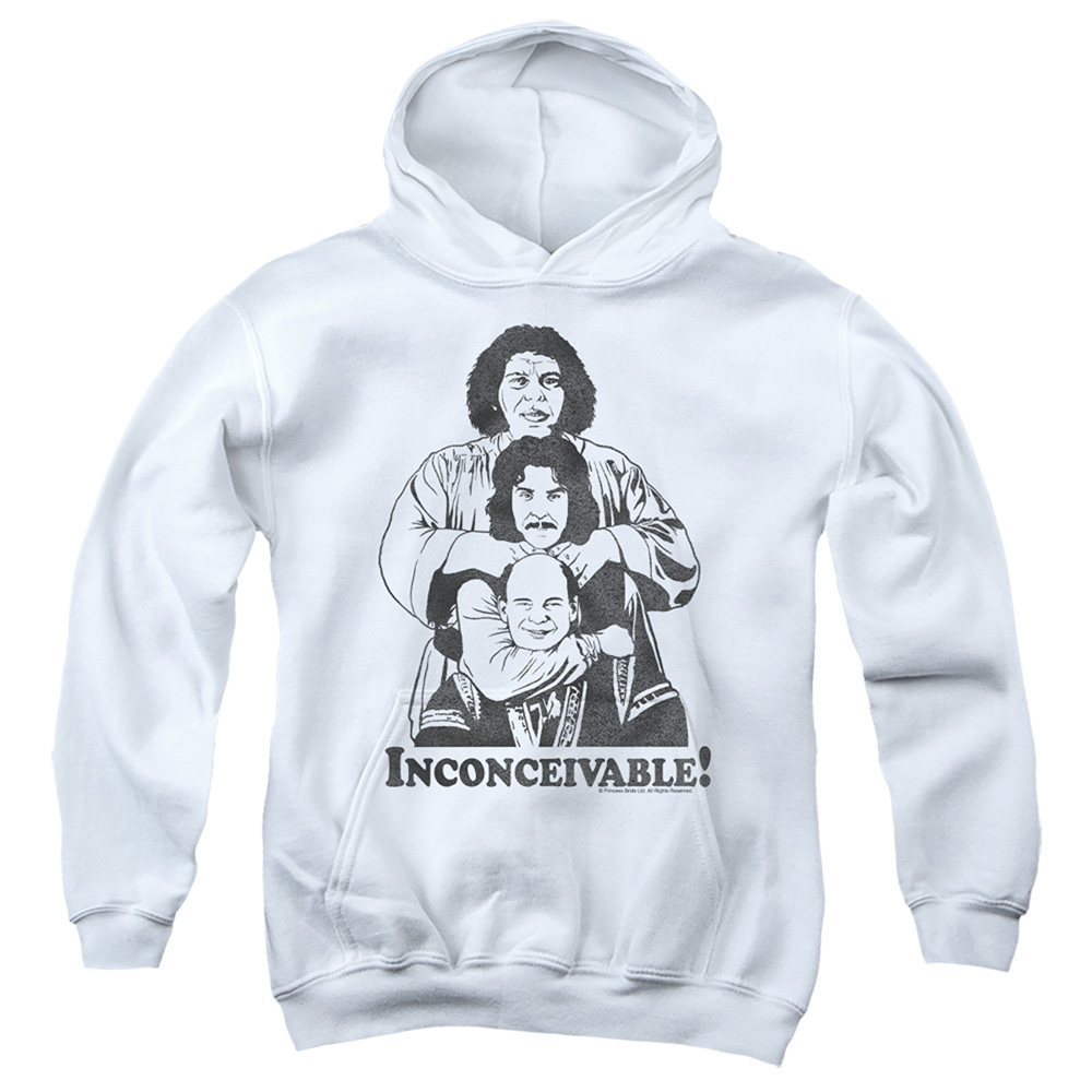 PB105B-YFTH-2 Princess Bride Inconceivable Youth Hooded Sweatshirt, White - Medium