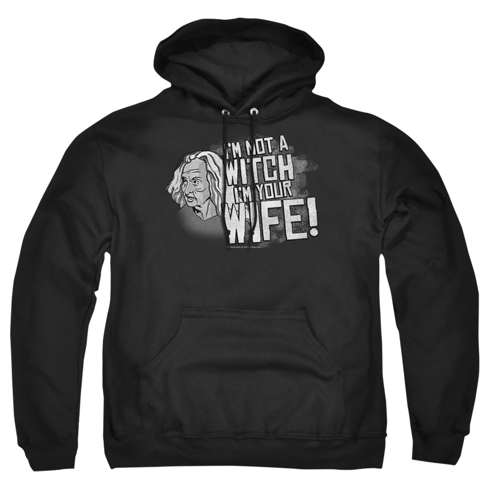 PB115F-AFTH-5 PB & Not A Witch Adult Pullover Hoodie, Black - 2X