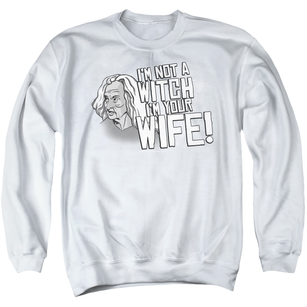 PB115M-AS-2 Princess Bride Not A Witch Adult Crewneck Sweatshirt, White - Medium