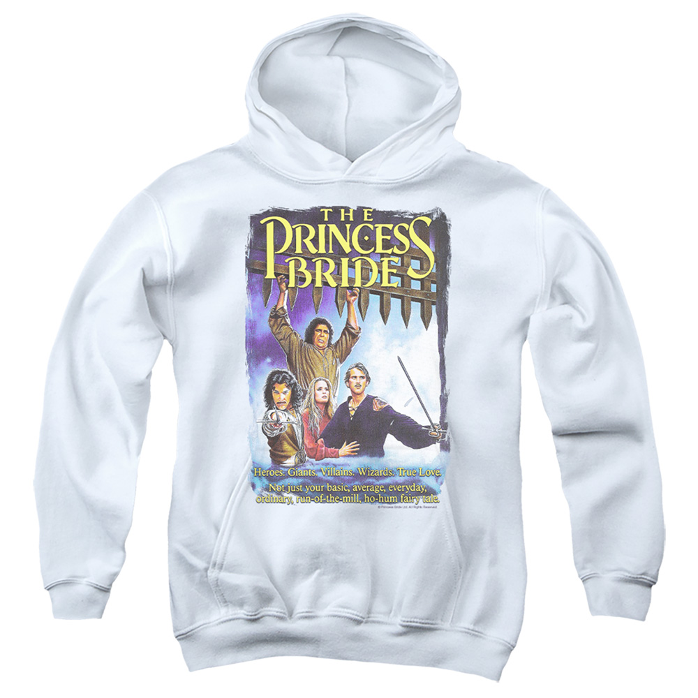 PB120B-YFTH-2 Princess Bride Alt Poster Youth Hooded Sweatshirt, White - Medium