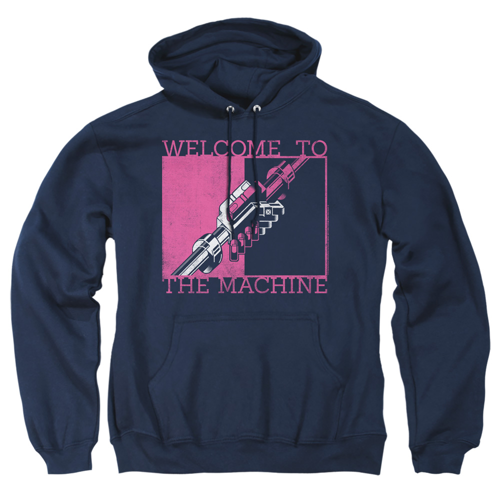 PERRY273-AFTH-6 Pink Floyd Welcome To The Machine Adult Pullover Hoodie, Navy - 3X