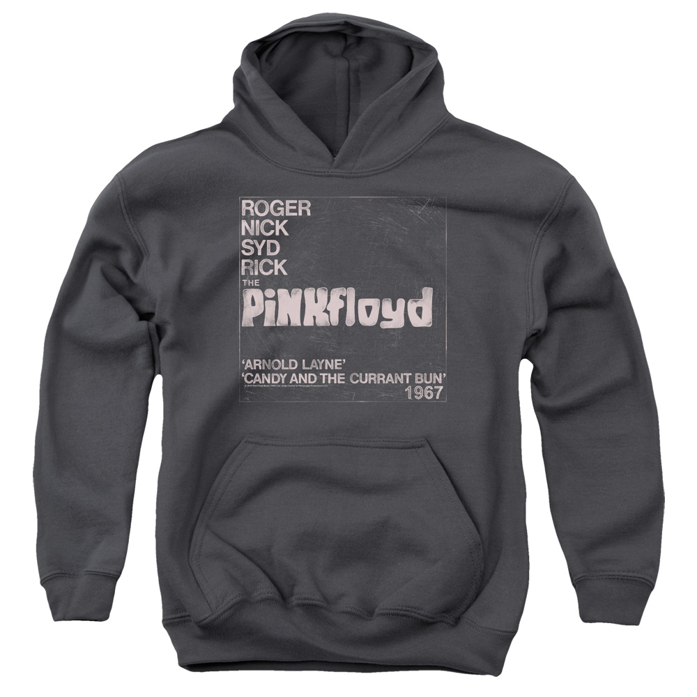 PERRY278-YFTH-2 Pink Floyd Arnold Layne Youth Hooded Sweatshirt, Charcoal - Medium