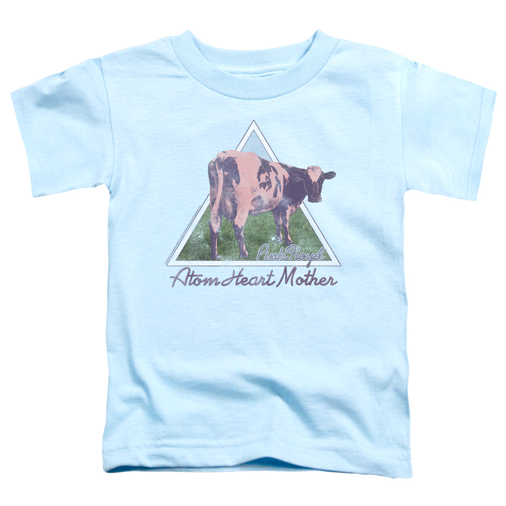 PERRY280-TT-2 Pink Floyd Atom Mother Heart Pyramid Toddler Short Sleeve T-Shirt, Light Blue - Medium 3T