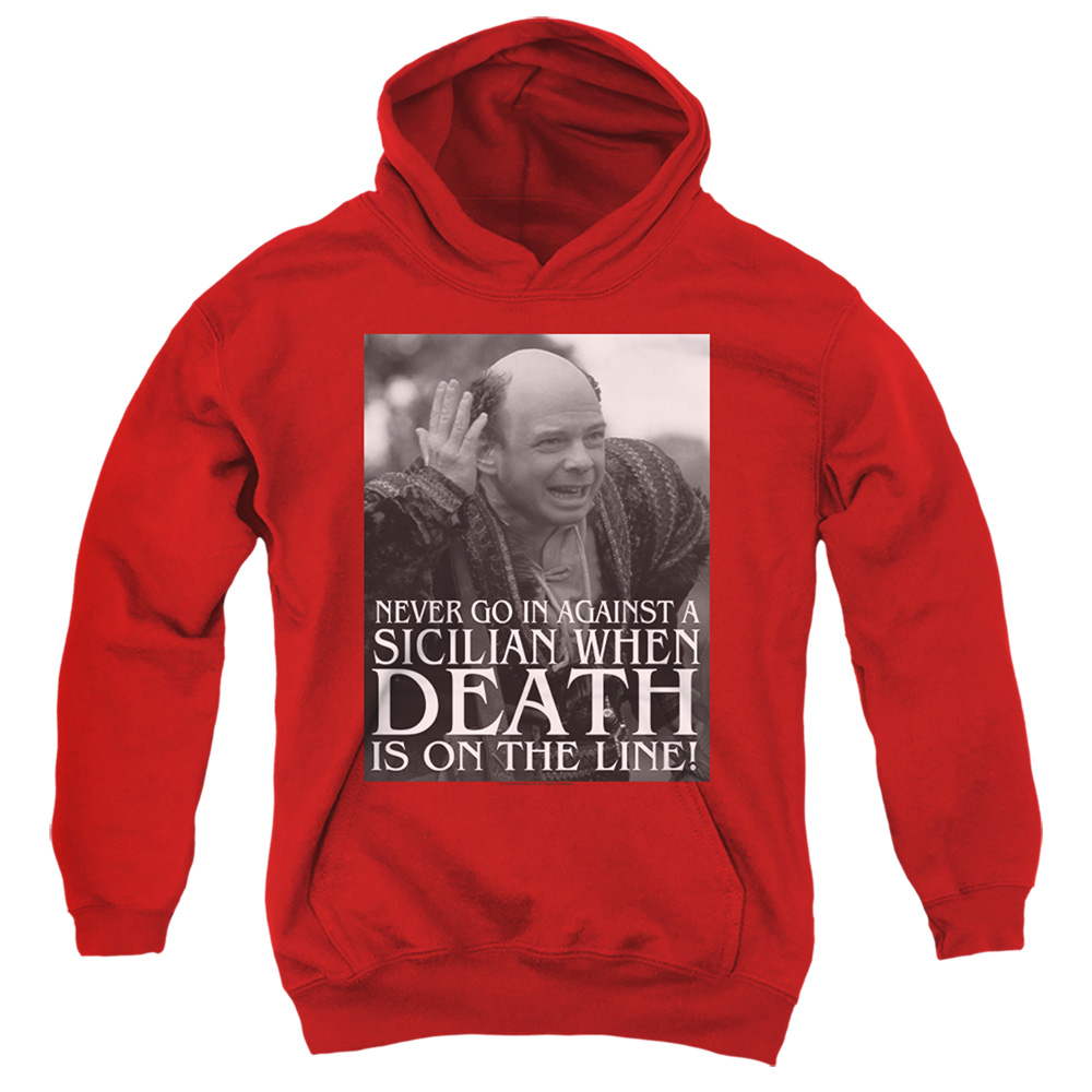 PB157C-YFTH-4 PB & Sicilian Youth Hooded Sweatshirt, Red - Extra Large