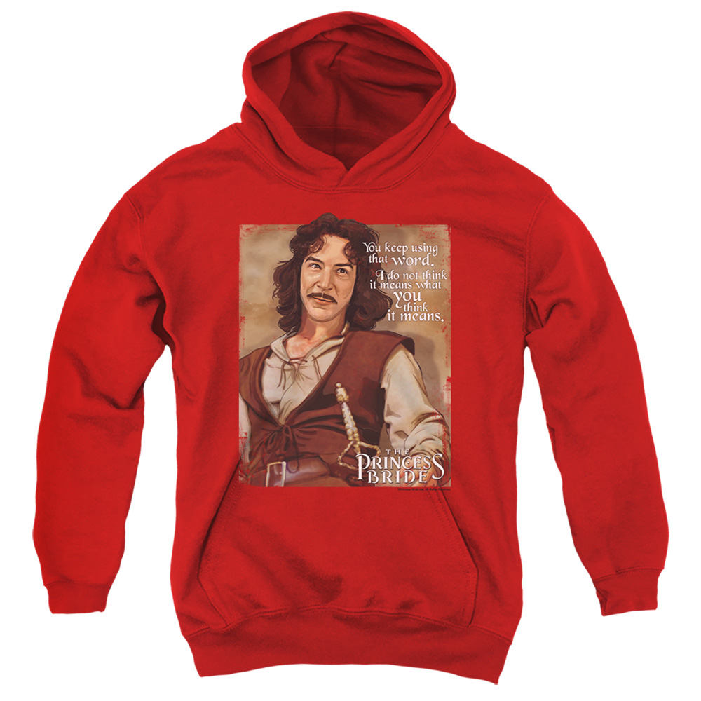 PB159C-YFTH-2 PB & Word Youth Hooded Sweatshirt, Red - Medium