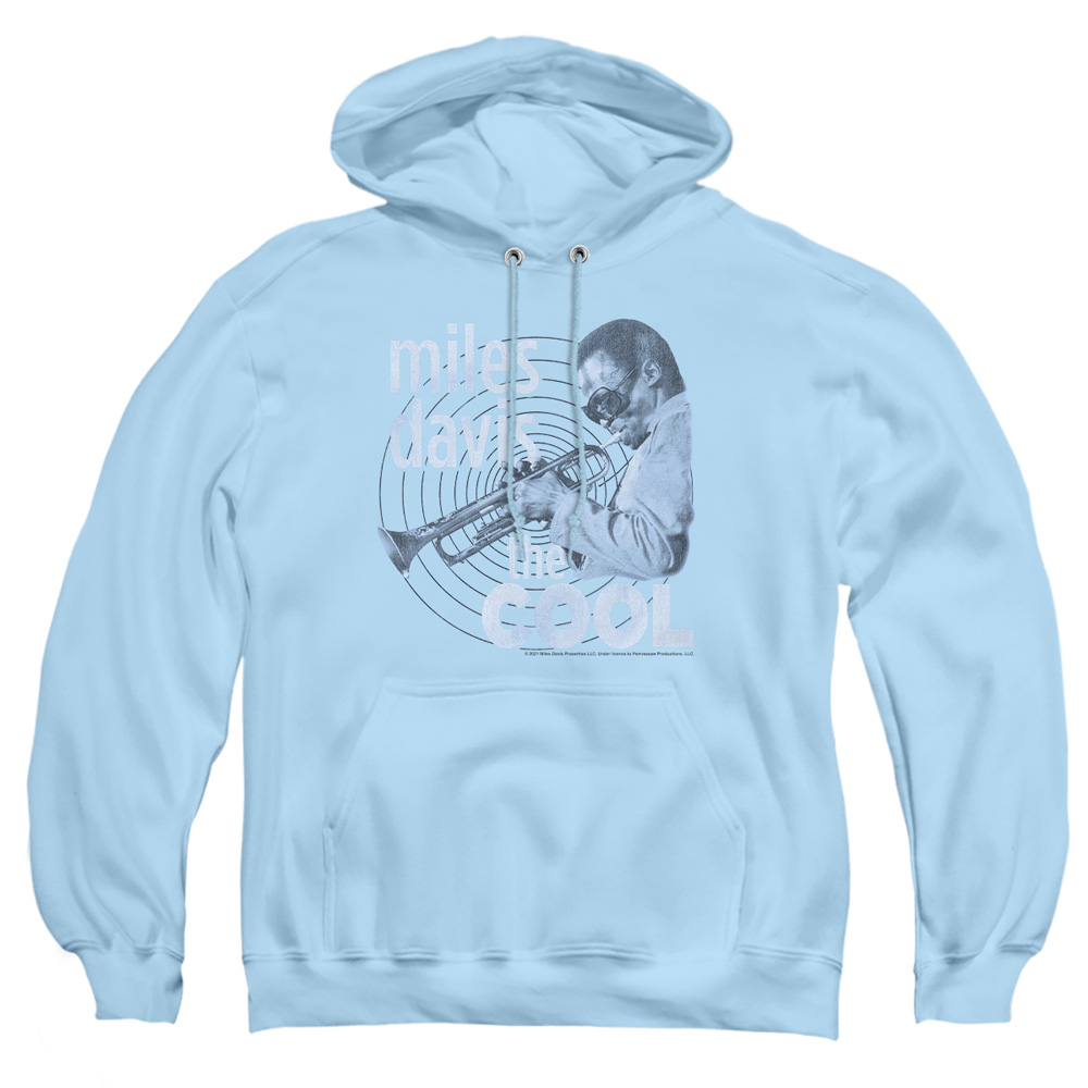 PERRY317-AFTH-3 Miles Davis The Cool Adult Pullover Hoodie, Light Blue - Large