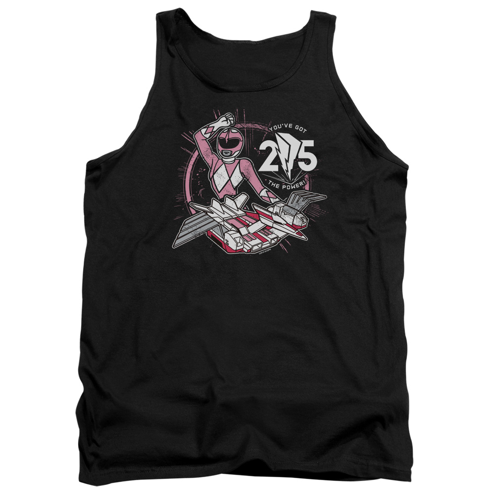 PWR4018-TK-2 Power Rangers Pink 25 Adult Tank Top, Black - Medium