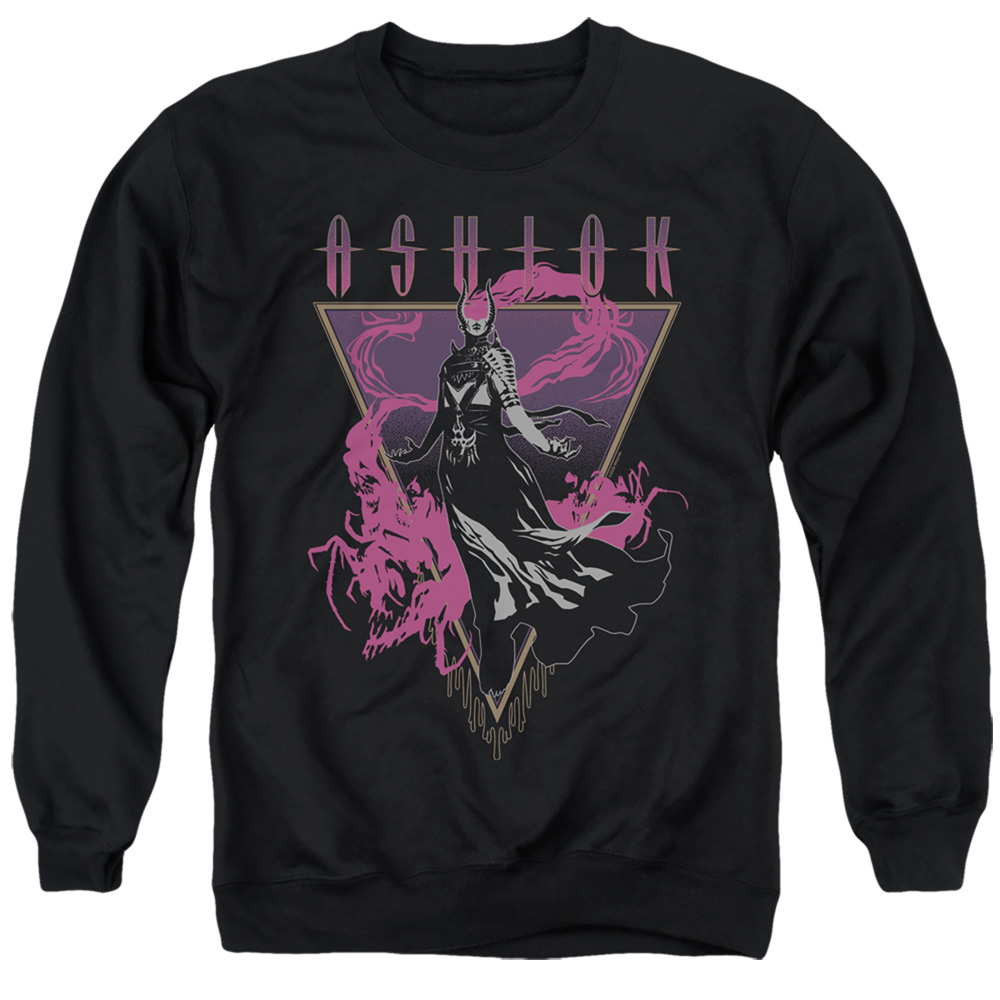 HBRO628-AS-2 Magic The Gathering Ashiok Adult Crewneck Sweatshirt, Black - Medium