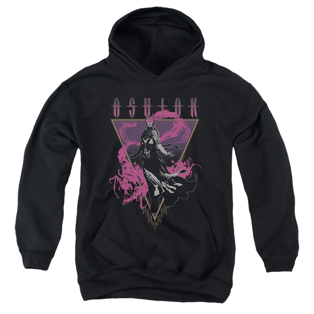 HBRO628-YFTH-2 Magic The Gathering Ashiok Youth Hooded Sweatshirt, Black - Medium
