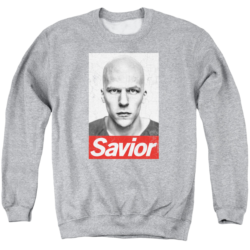 BVS181-AS-1 Batman vs Superman Savior Adult Crewneck Sweatshirt, Athletic Heather - Small