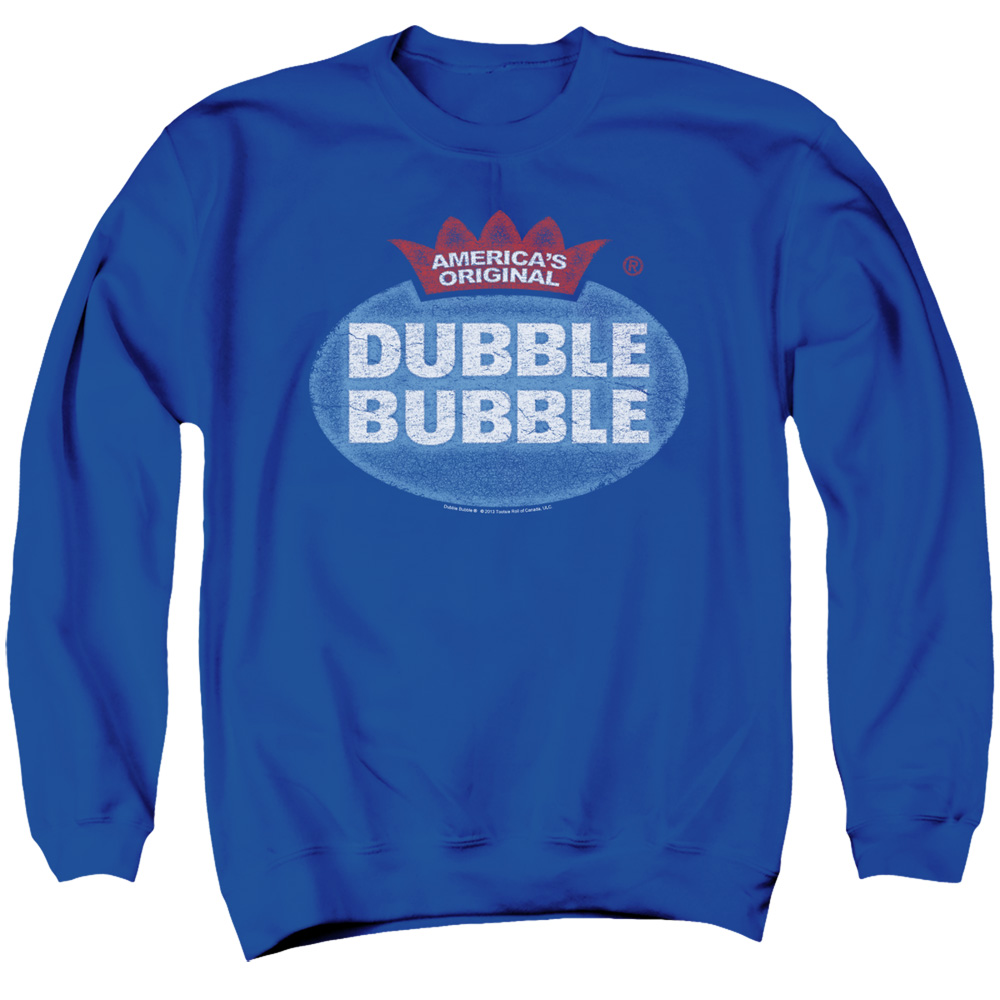 DBL107-AS-1 Dubble Bubble Vintage Logo Adult Crewneck Sweatshirt, Royal - Small