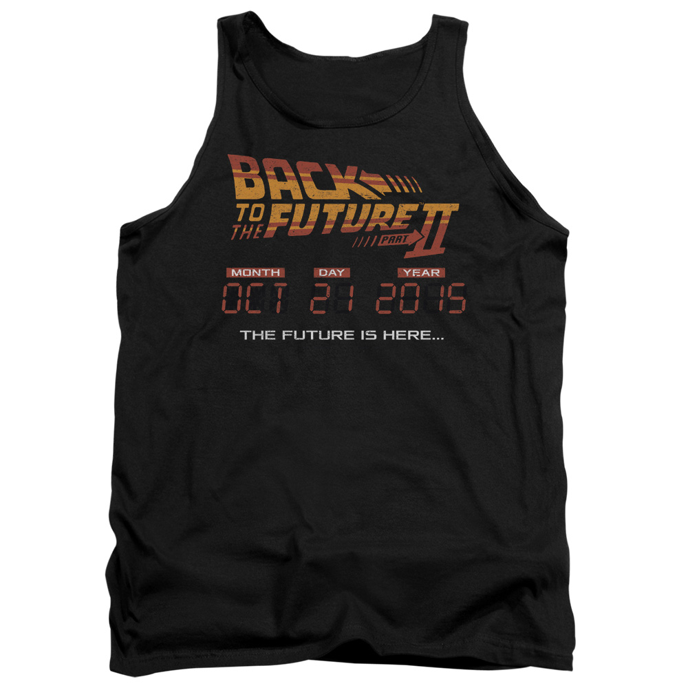 UNI1015-TK-2 Back to the Future II Future Is Here Adult Tank Top, Black - Medium
