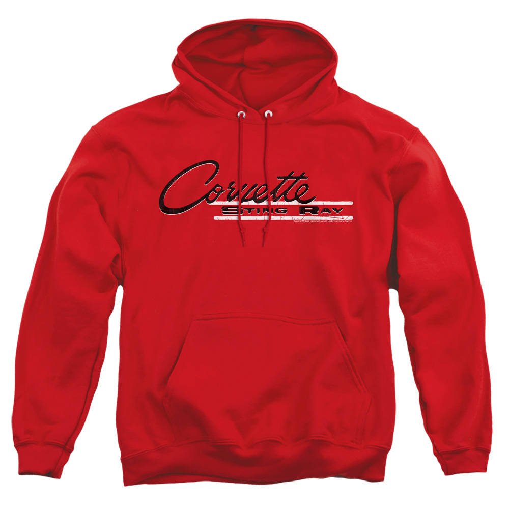 CHV163-AFTH-2 Chevrolet Retro Stingray Adult Pullover Hoodie, Red - Medium