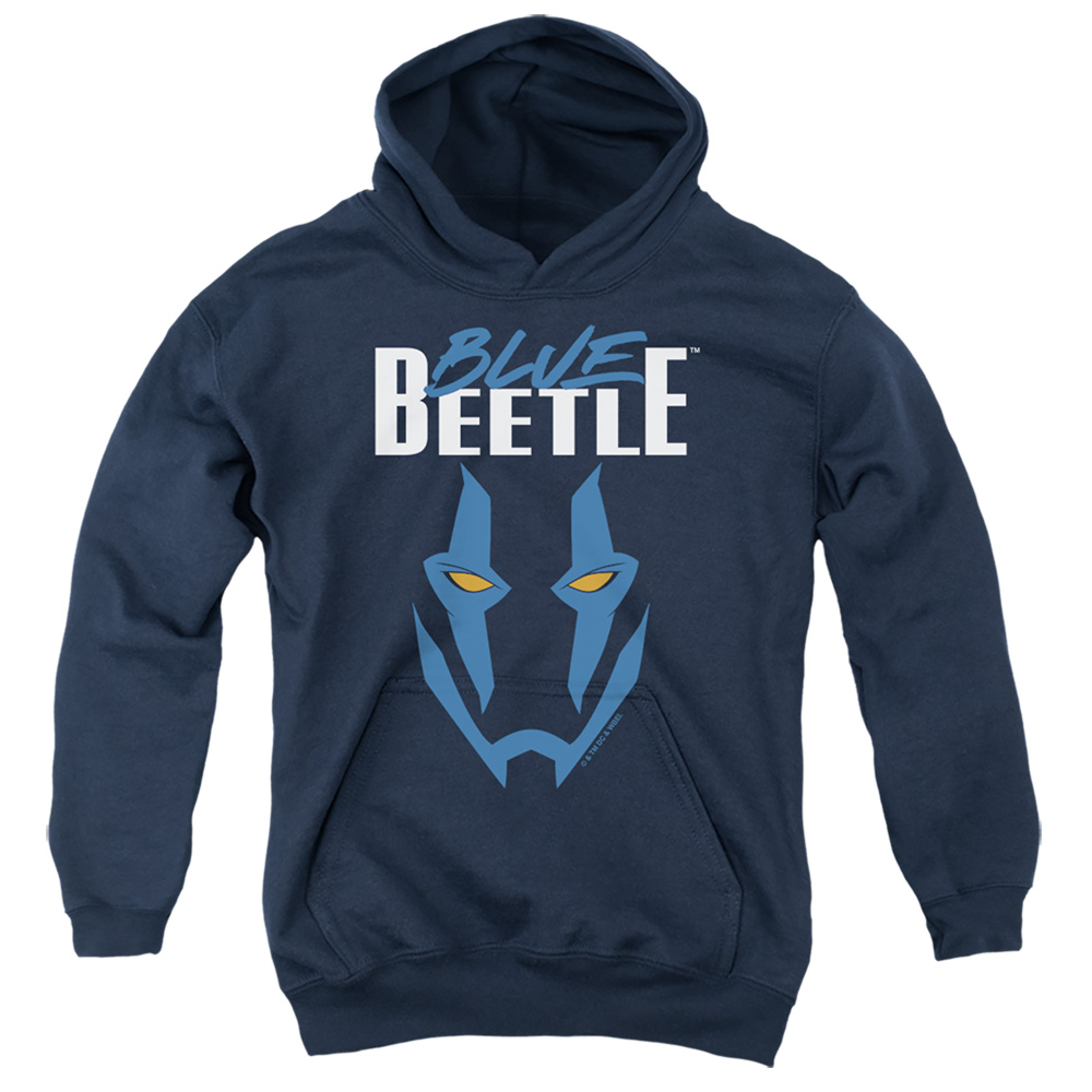 BBTL10009-YFTH-2 Blue Beetle 2023 Mask Youth Hooded Sweatshirt, Navy - Medium
