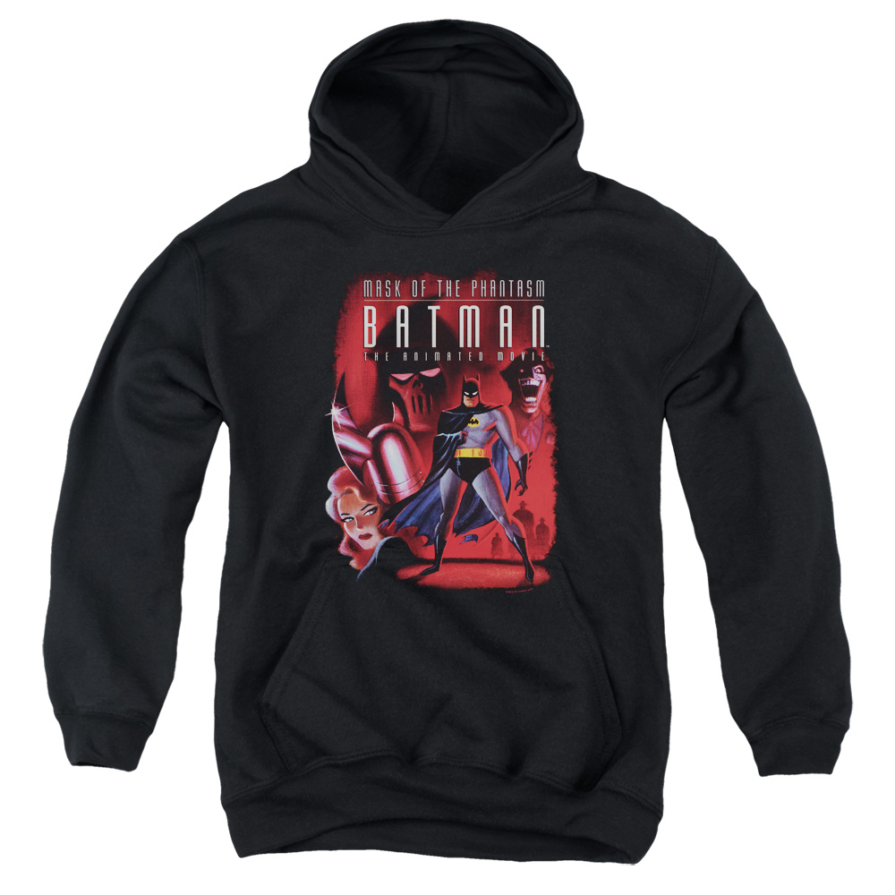 BM2800-YFTH-2 Batman Phantasm Cover Youth Hooded Sweatshirt, Black - Medium