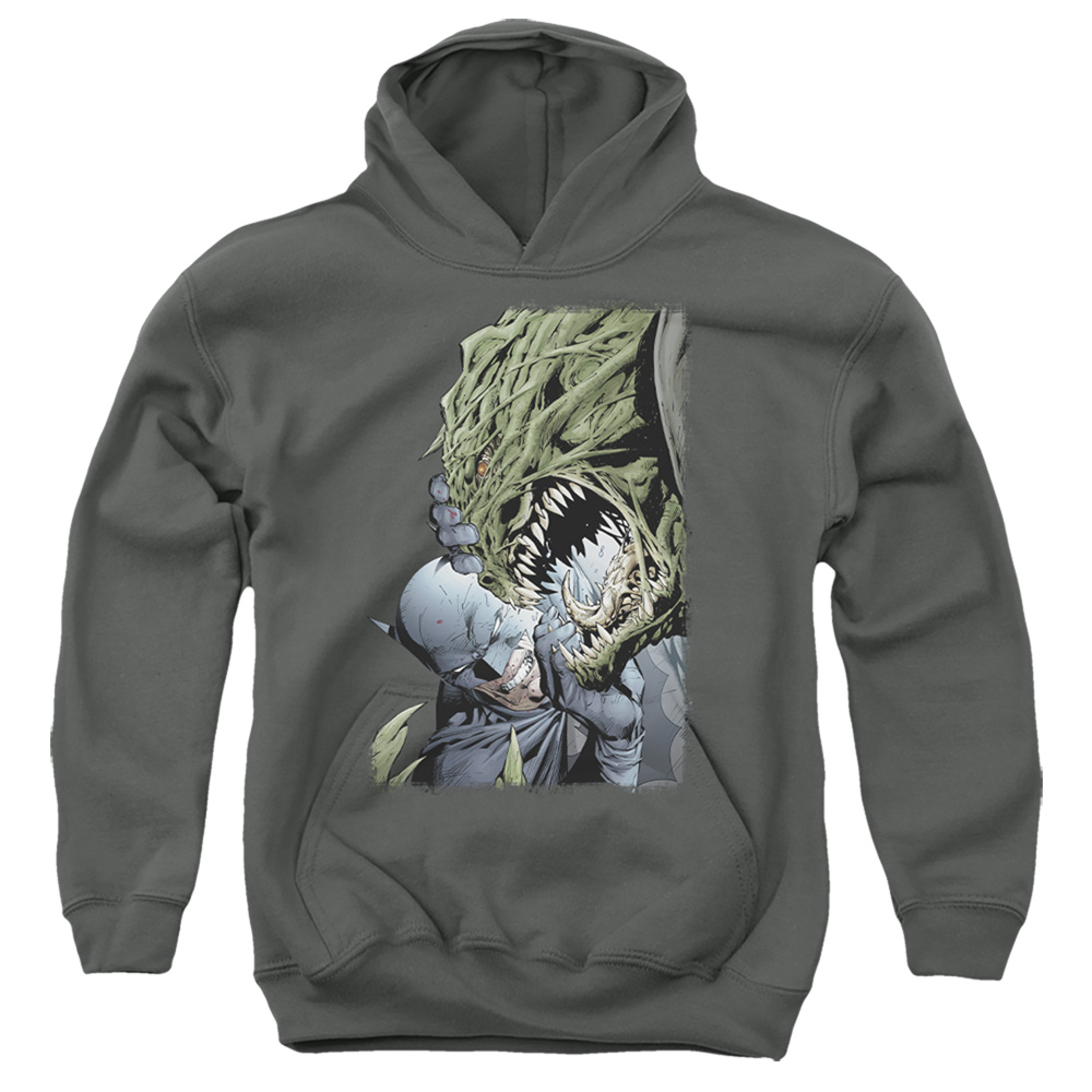 BM2891-YFTH-2 Batman Killer Croc Youth Hooded Sweatshirt, Charcoal - Medium