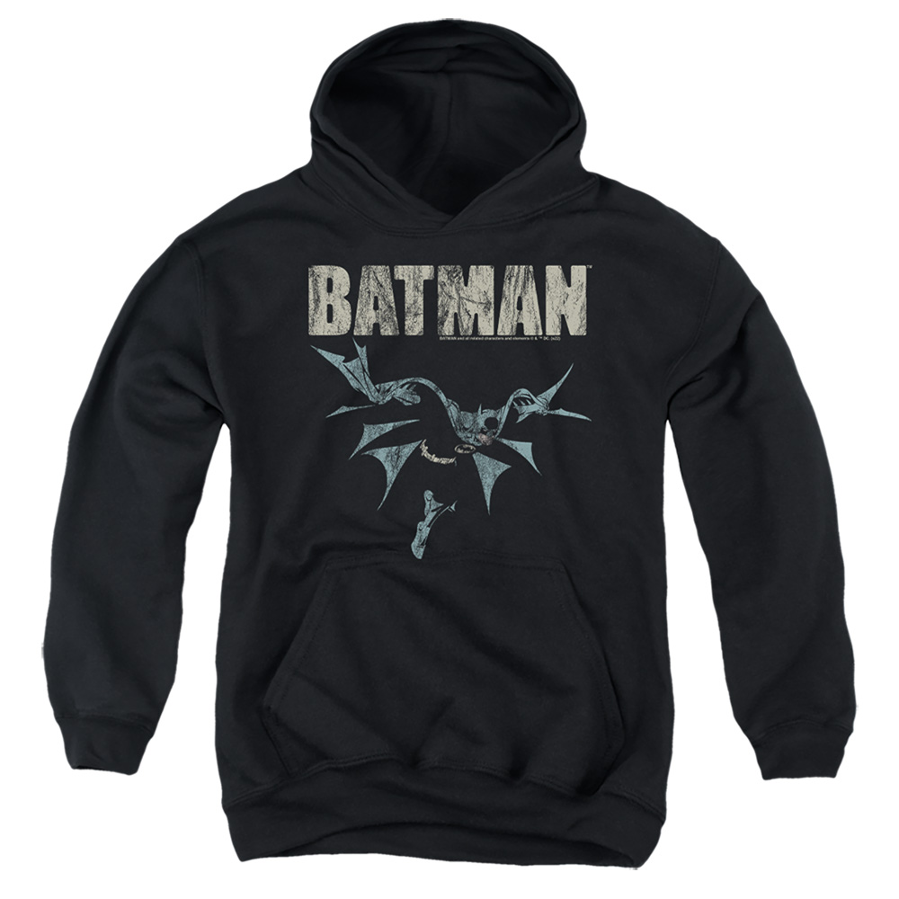 BM3425-YFTH-4 Batman Glide Youth Hooded Sweatshirt, Black - Extra Large