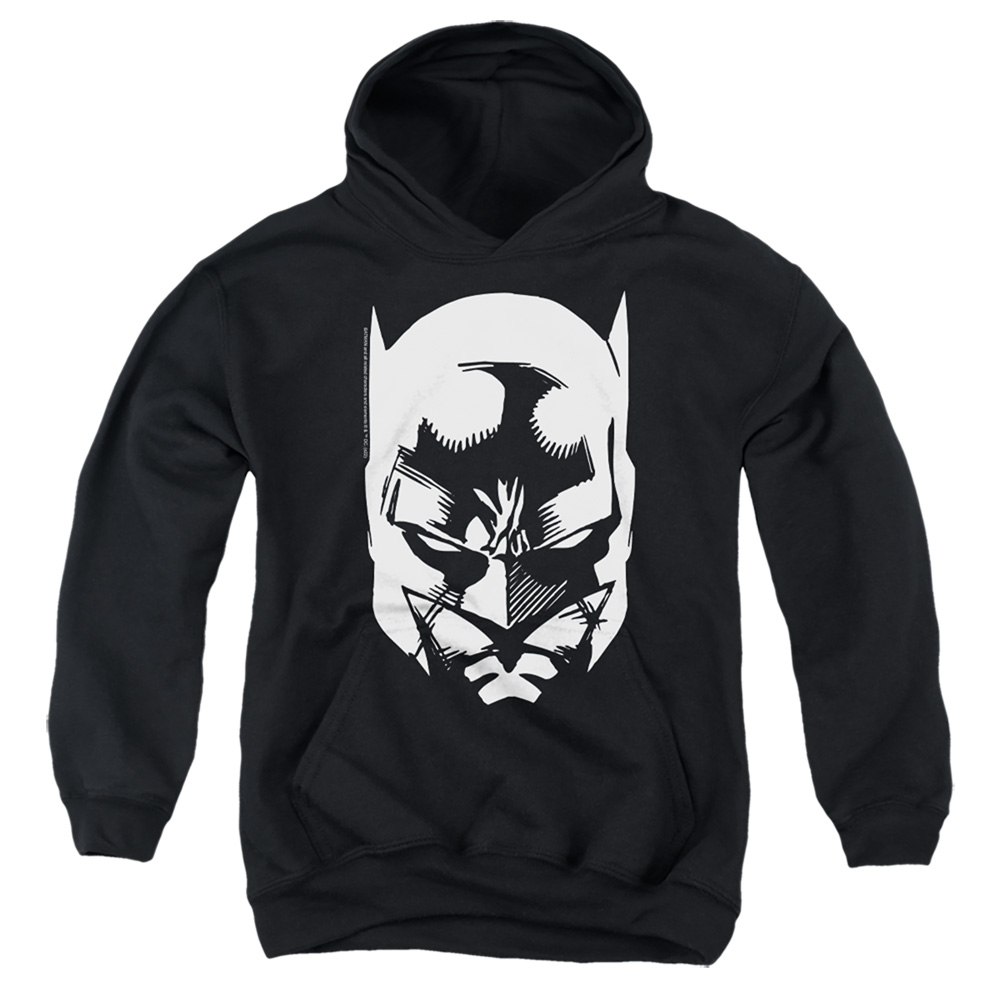 BM3426-YFTH-4 Batman Lines Youth Hooded Sweatshirt, Black - Extra Large