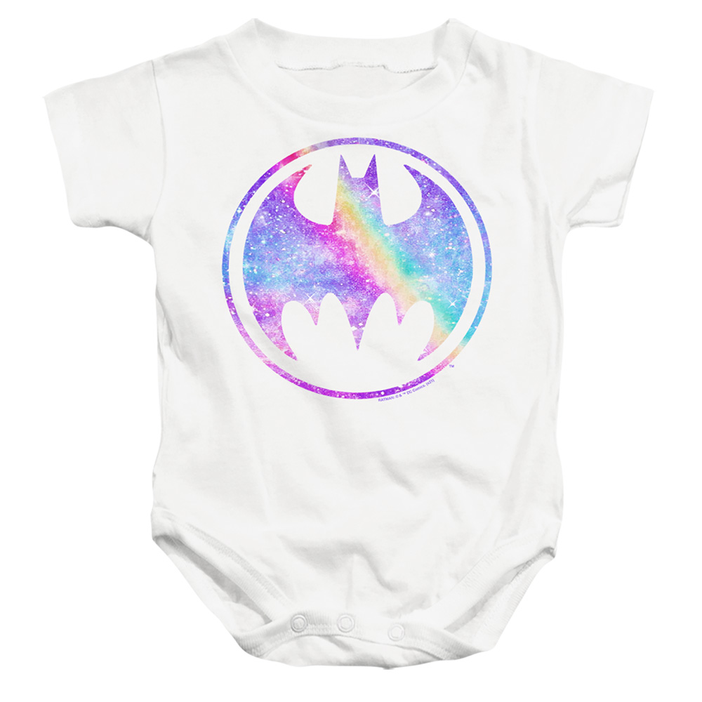BM3163-SS-2 Batman Unicorn Galaxy Bat Infant Snapsuit, White - Medium - 12 Month