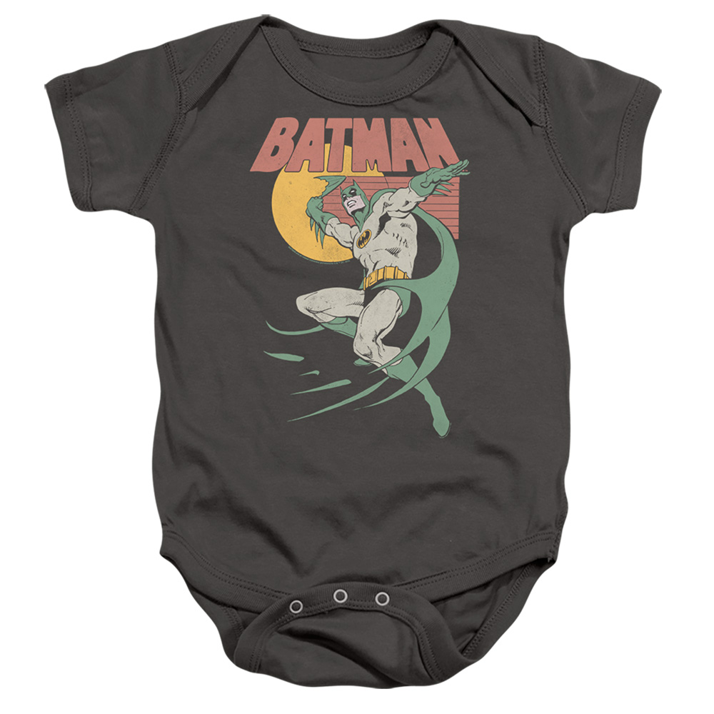 BM3408-SS-2 Batman 70s Batman Infant Snapsuit, Charcoal - Medium - 12 Month