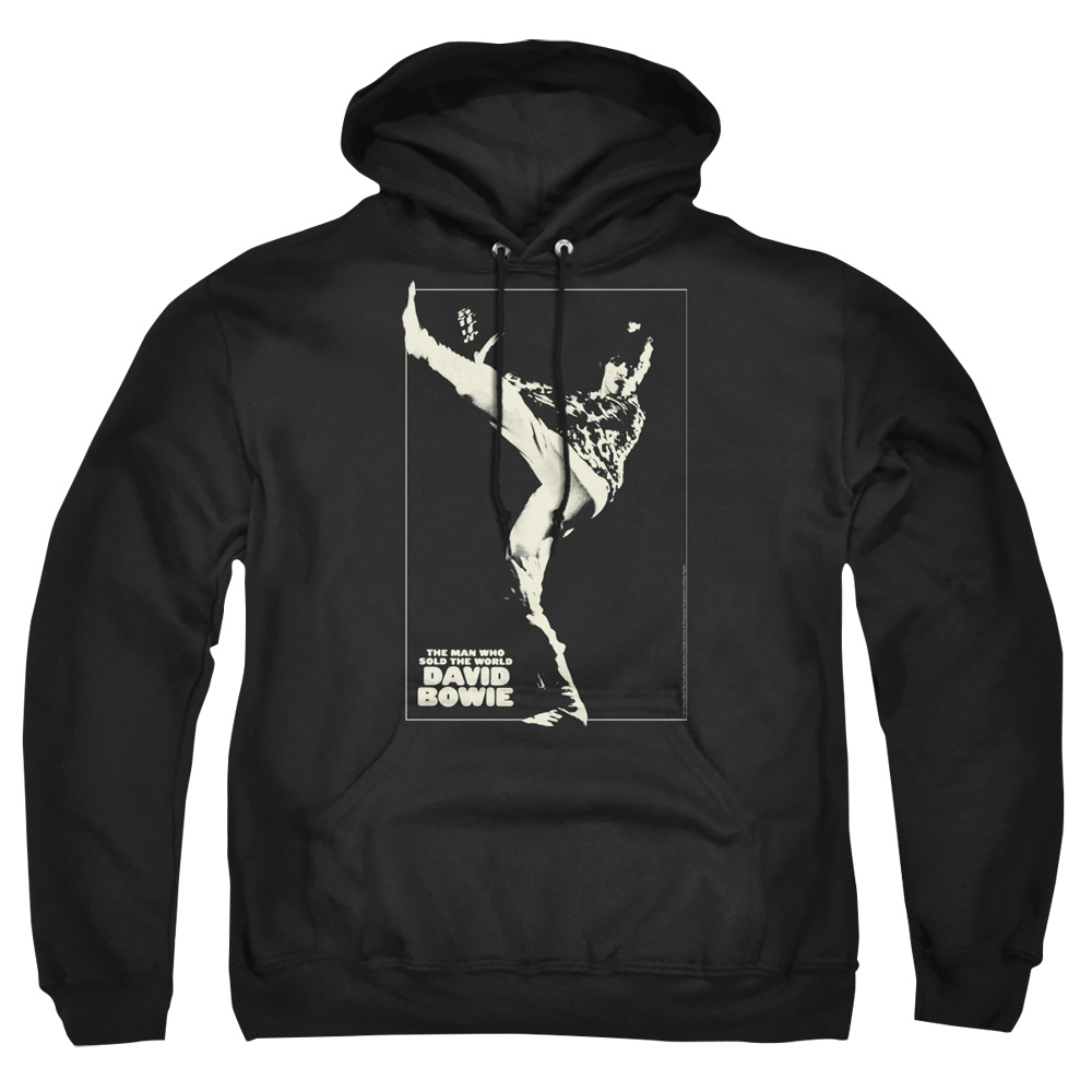 BOWIE133-AFTH-2 David Bowie The Man Cover Adult Pullover Hoodie, Black - Medium