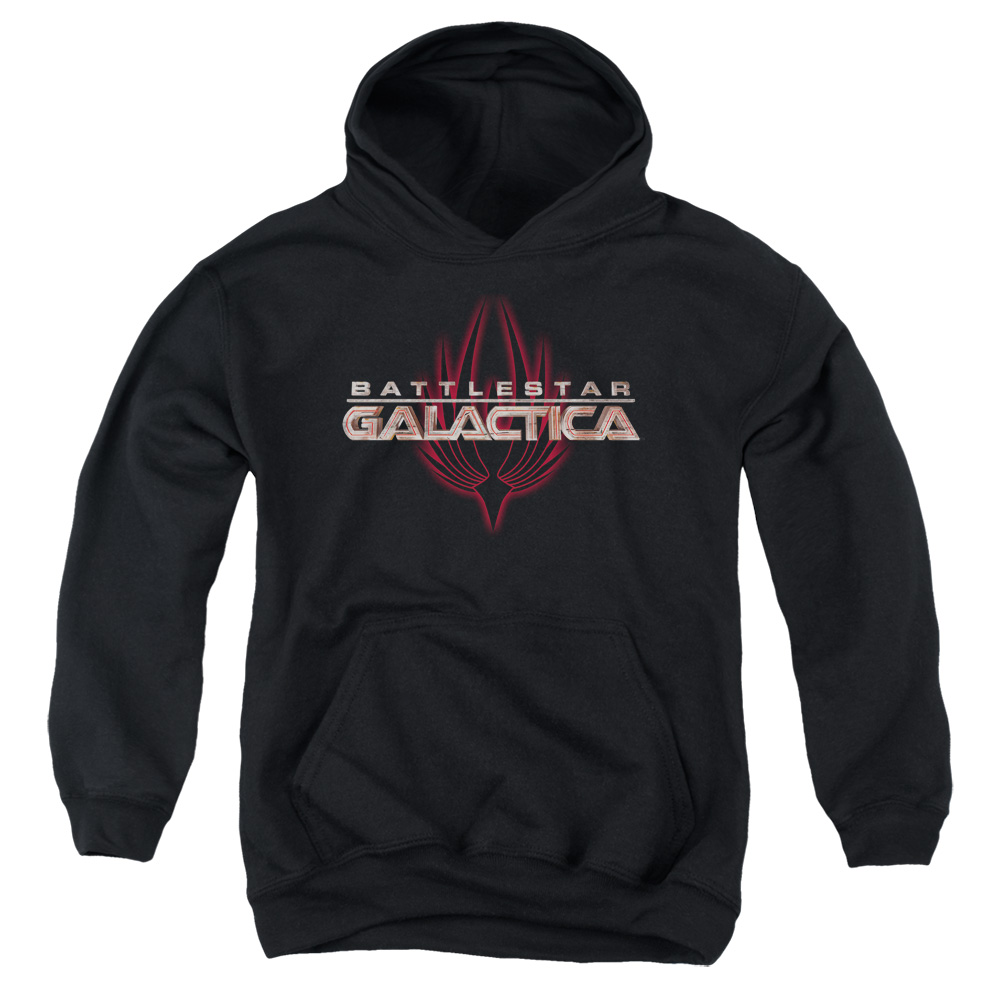 BSG121-YFTH-2 BSG Logo with Phoenix Youth Hooded Sweatshirt, Black - Medium