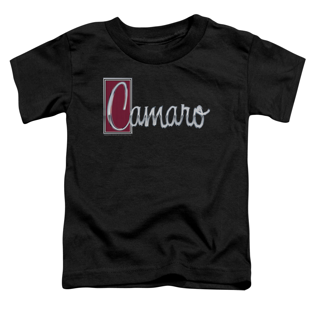 CHV145-TT-1 Chevrolet Chrome Script Toddler Short Sleeve T-Shirt, Black - Small 2T