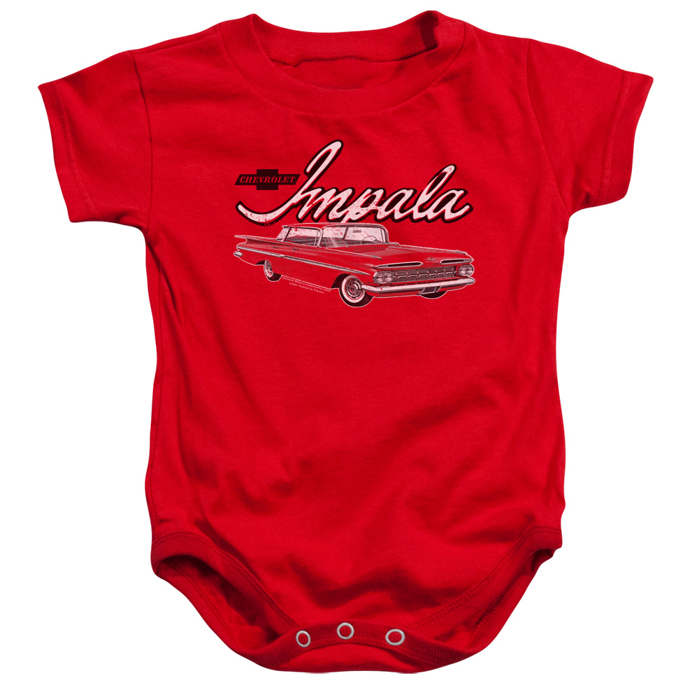 CHV193-SS-3 Chevrolet Classic Impala Infant Snapsuit, Red - Large - 18 Month