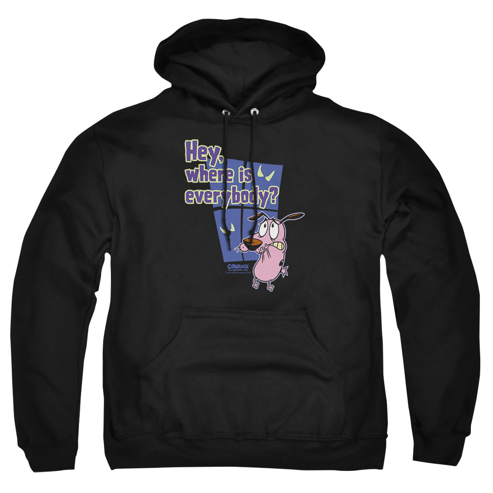 CN225-AFTH-7 Courage Where Is Everybody Adult Pullover Hoodie, Black - 4X
