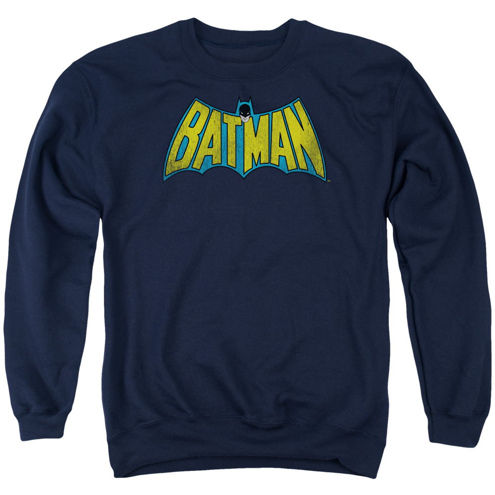 DCO209-AS-4 DC Classic Batman Logo Adult Crewneck Sweatshirt, Navy - Extra Large