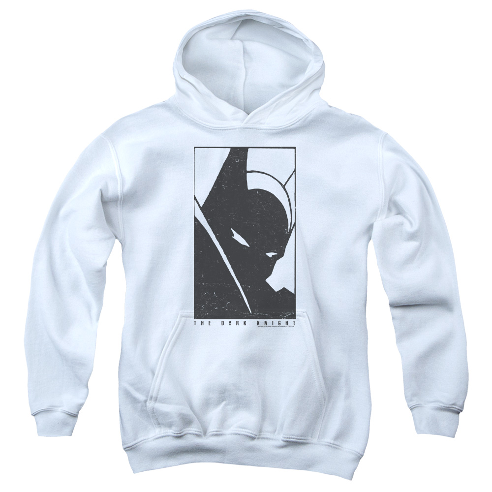 BM2887-YFTH-2 Batman An Icon Youth Hooded Sweatshirt, White - Medium