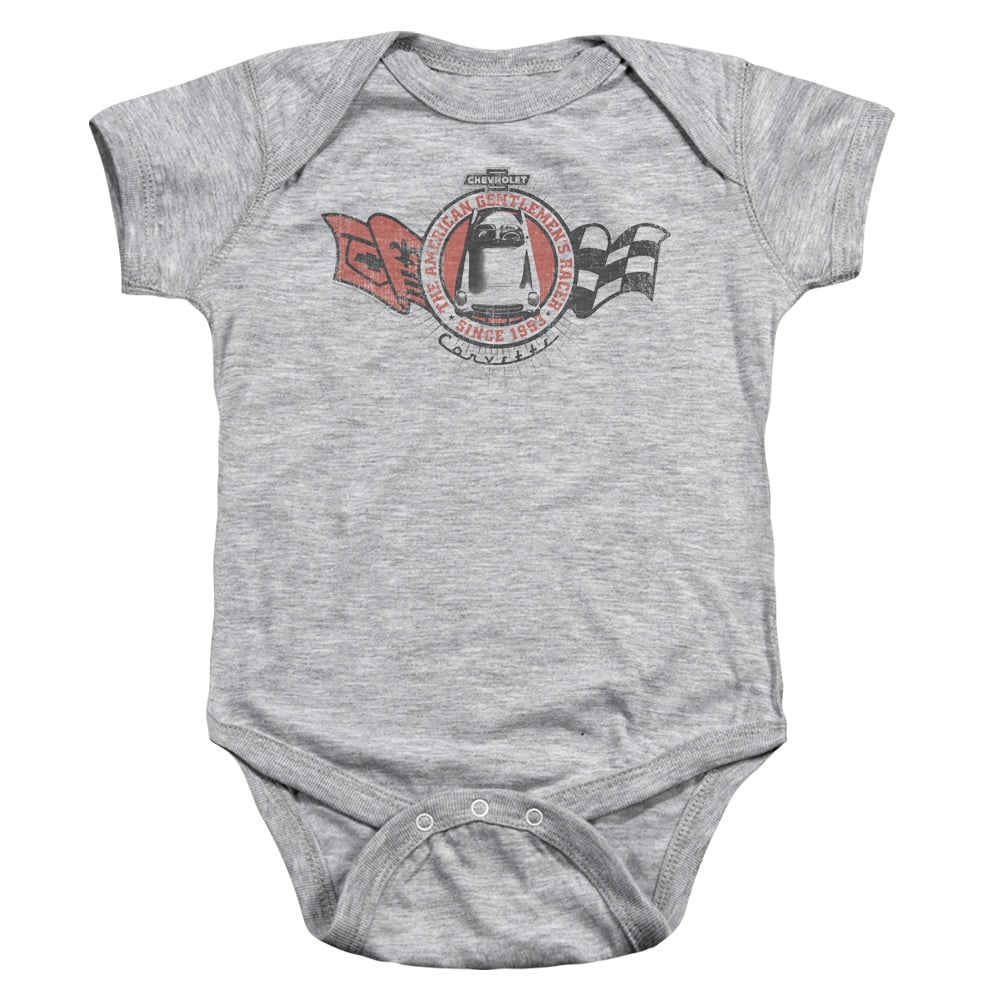 CHV160-SS-2 Chevrolet Gentlemens Racer Infant Snapsuit, Athletic Heather - Medium - 12 Month