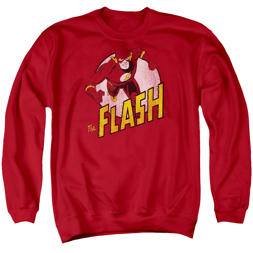 DCO177C-AS-2 DC Flash The Flash Adult Crewneck Sweatshirt, Red - Medium