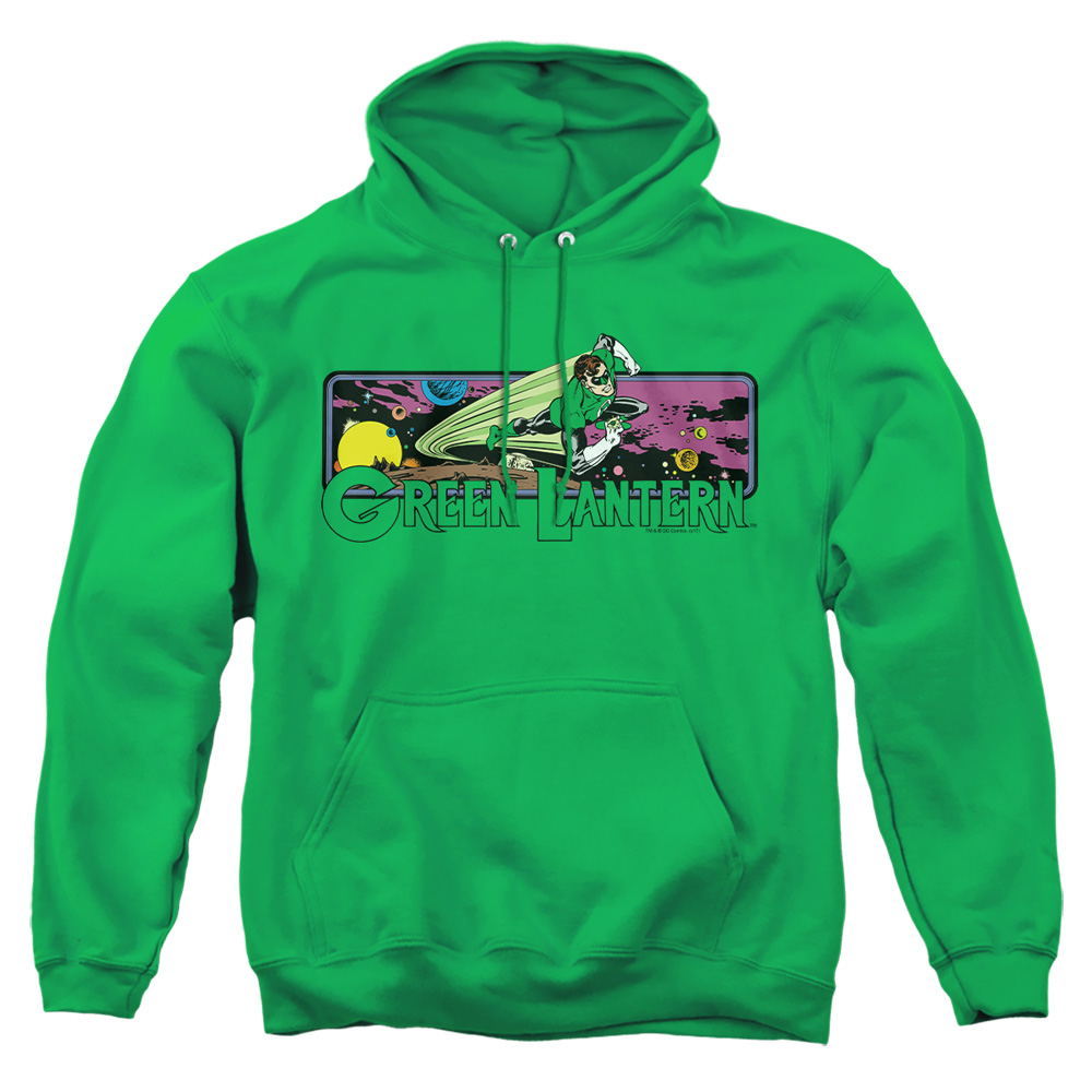 DCO108-AFTH-2 DC Green Lantern Cosmos Adult Pullover Hoodie, Kelly Green - Medium