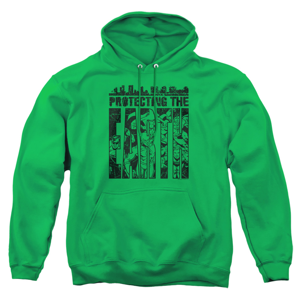 DCO131-AFTH-2 DC Protecting The Earth Adult Pullover Hoodie, Kelly Green - Medium