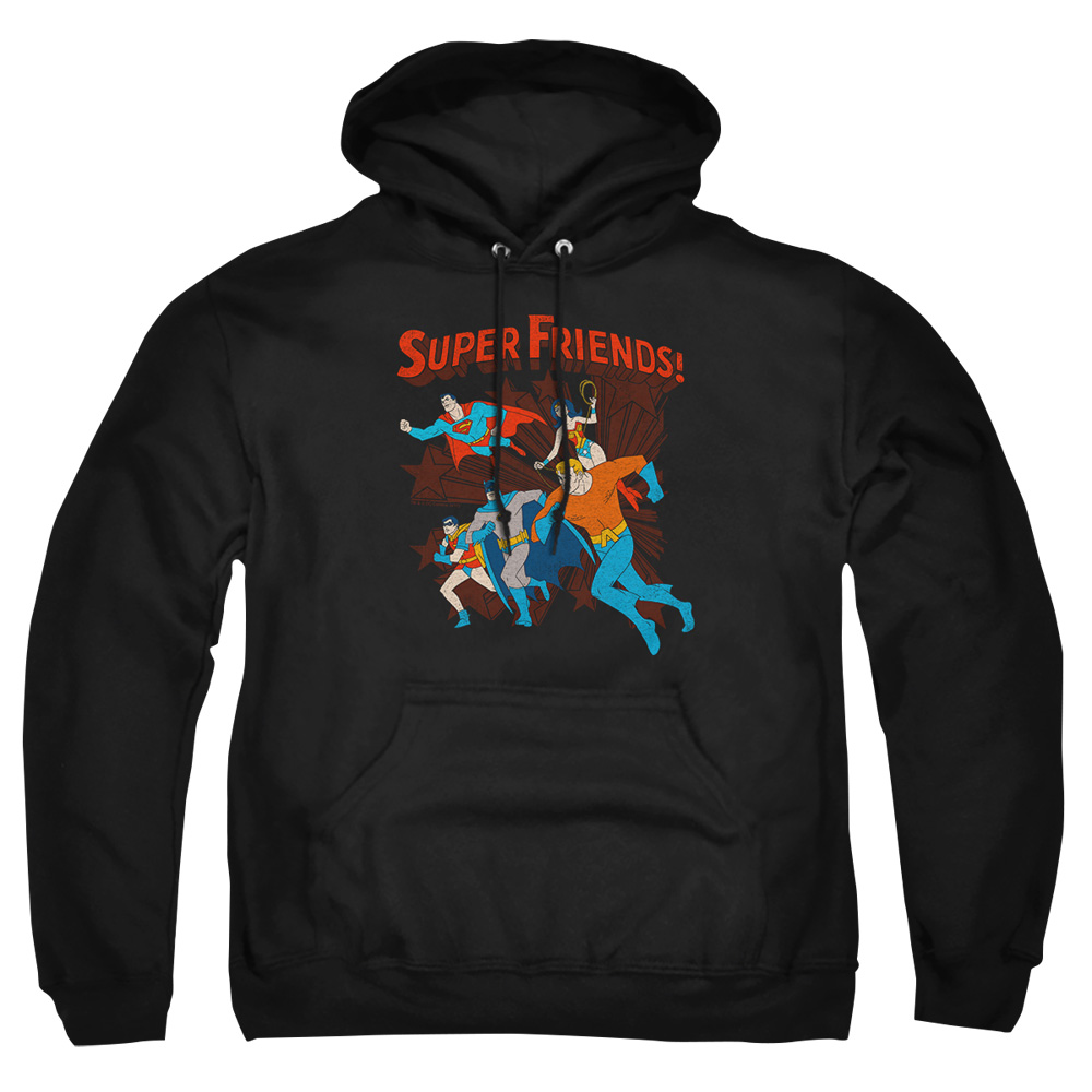 DCO728-AFTH-8 DC Super Running Adult Pullover Hoodie, Black - 5X