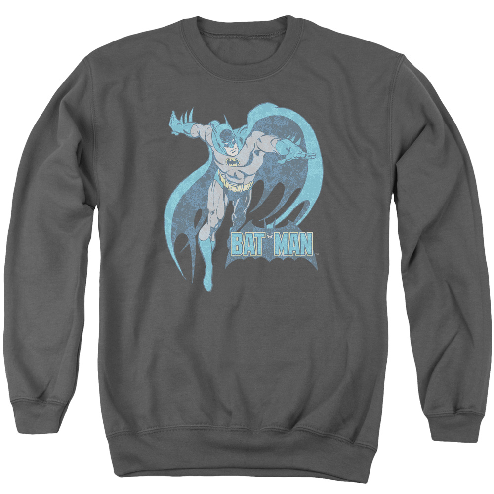 DCO598-AS-2 DCO Desaturated Batman Adult Crewneck Sweatshirt, Charcoal - Medium