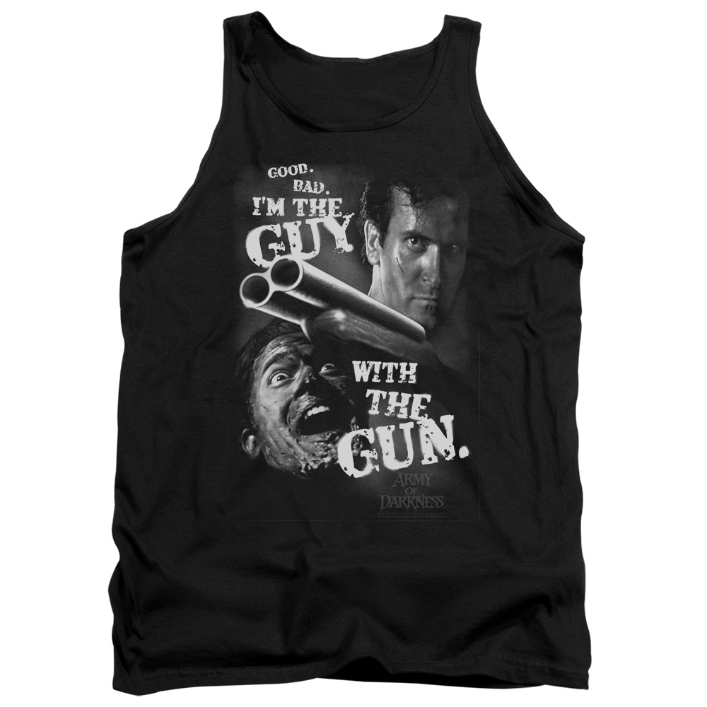 MGM124-TK-4 Army of Darkness Guy with The Gun Adult Tank Top, Black - Extra Large