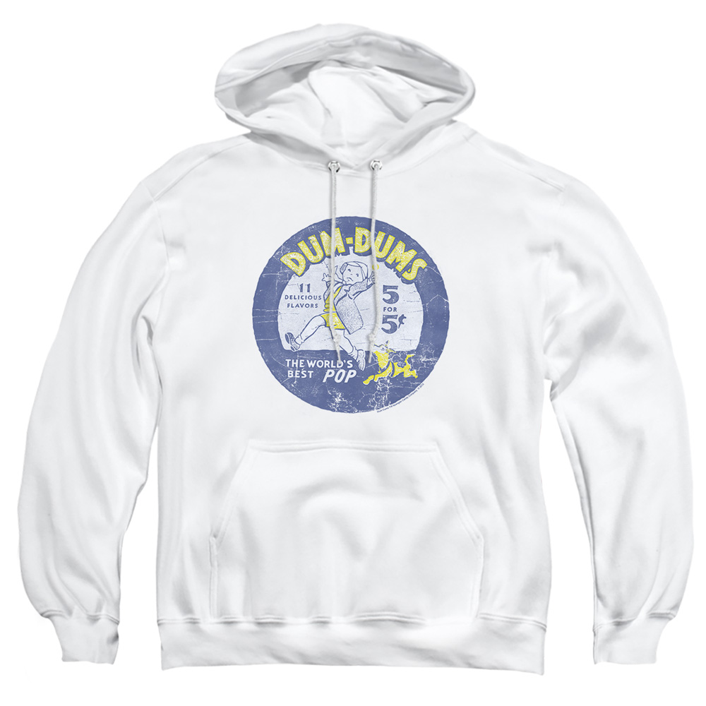 DUM110-AFTH-5 Dum Dums Pop Parade Adult Pullover Hoodie, White - 2X