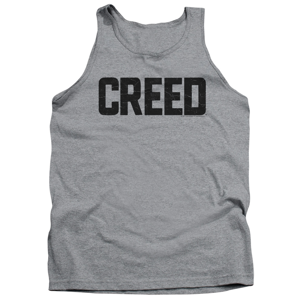 MGM262B-TK-2 Creed Cracked Logo Adult Tank Top, Athletic Heather - Medium