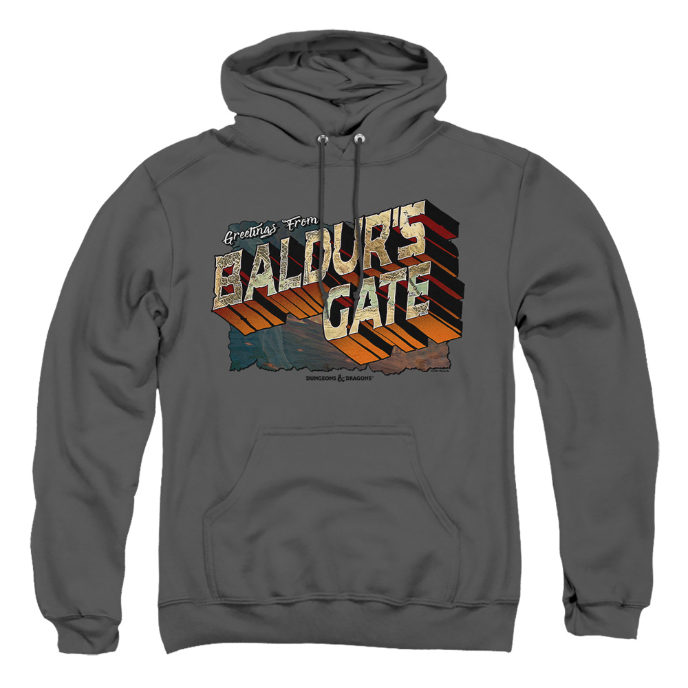 HBRO683-AFTH-3 Dungeons & Dragons Baldurs Gate Adult Pullover Hoodie, Charcoal - Large