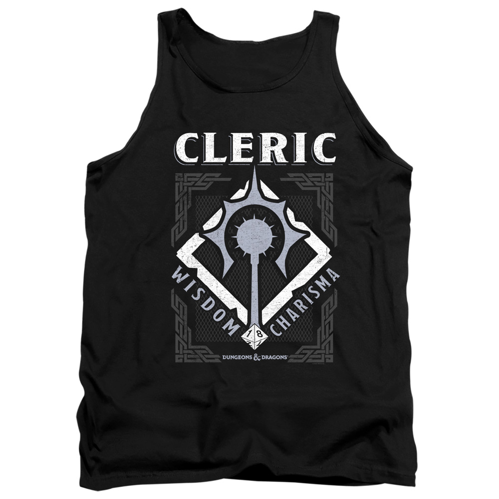 HBRO658-TK-2 Dungeons & Dragons Cleric Adult Tank Top, Black - Medium