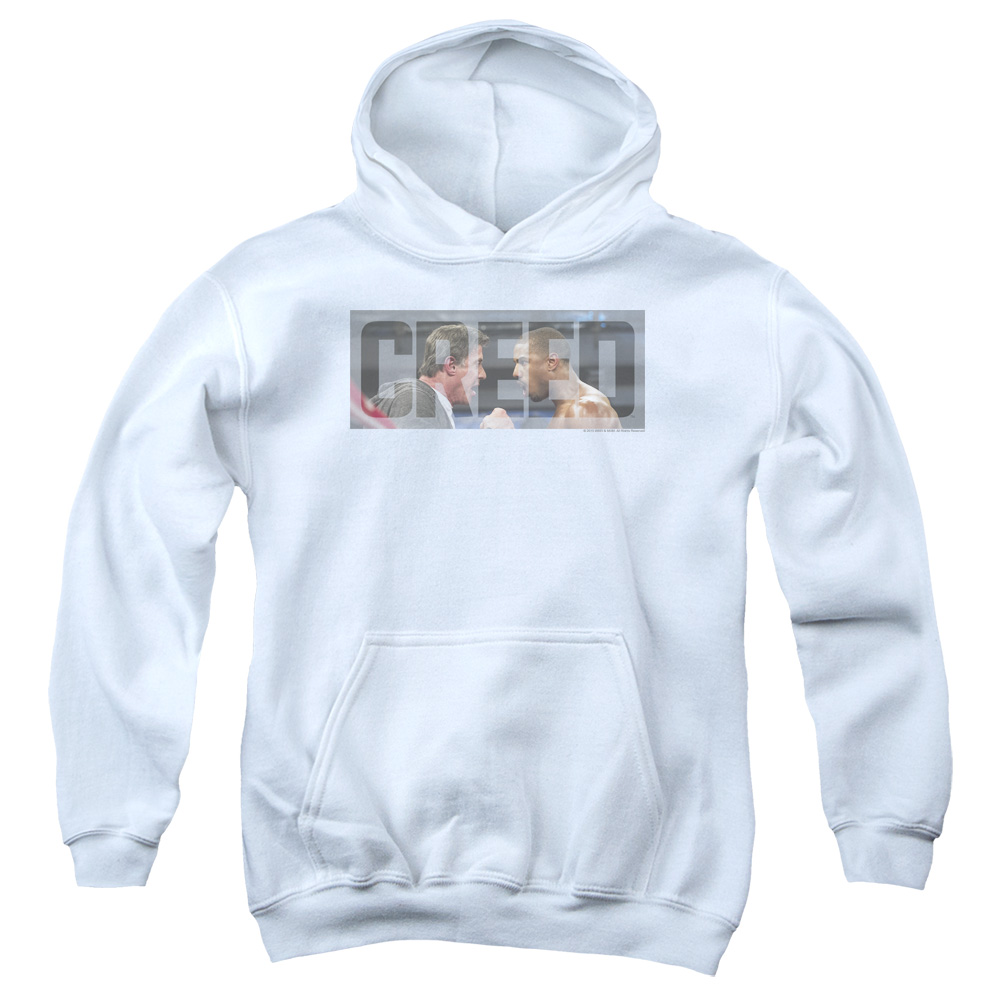MGM264-YFTH-2 Creed Pep Talk Youth Hooded Sweatshirt, White - Medium