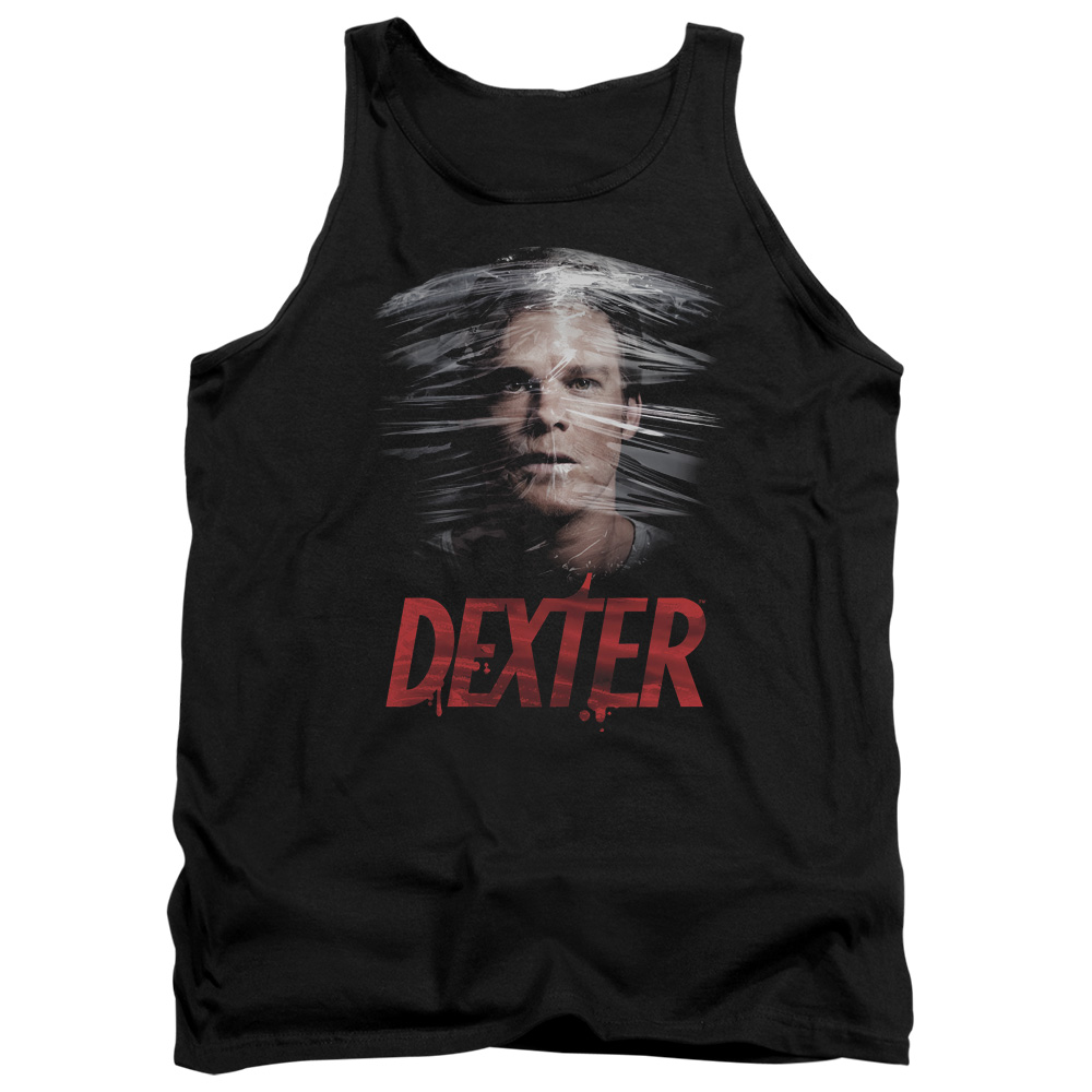 SHO502-TK-3 Dexter Plastic Wrap Adult Tank Top, Black - Large