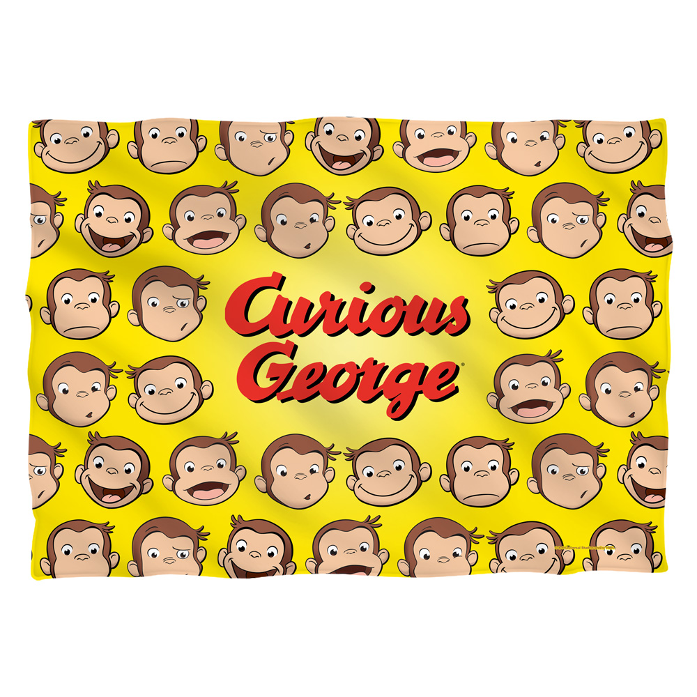 UNI878-PLO1-0 20 x 28 in. Curious George Heads Pillow Case, White